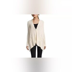 Free people shark hem sweater cardigan slouchy boho oversized size small